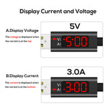 Voltage Current Display USB Cable LCD Screen Fast Charging Wire for Apple Android Type-c