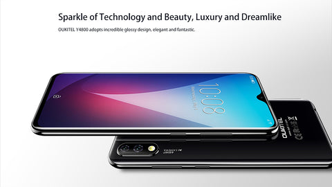 OUKITEL Y4800 6.3"" FHD+ Waterdrop Android 9.0 Pie 6+128GB Smartphone Fingerprint 4000mAh 9V/2A Quick Charge Mobile Phone Black