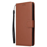 For Samsung A50 Wallet-type PU Leather Protective Phone Case with Buckle & 3 Card Position Gold