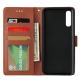 For Samsung A50 Wallet-type PU Leather Protective Phone Case with Buckle & 3 Card Position Gold