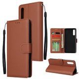 For Samsung A50 Wallet-type PU Leather Protective Phone Case with Buckle & 3 Card Position Gold