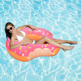 Inflatable Giant Donut Swimming Pool Floats with Two-Bite for All Ages Swim Ring