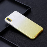 For iphone X/XS/XR/XS MAX/11/11 pro MAX Phone Case Gradient Color Glitter Powder Phone Cover with Airbag Bracket yellow