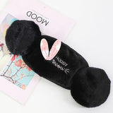 Women 2-in-1 Warm Mask Earmuffs Rabbit Ear Autumn Winter Thicken Plush Riding Outdoor Wear Rabbit ears black