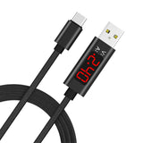 Voltage Current Display USB Cable LCD Screen Fast Charging Wire for Apple Android Type-c