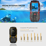 iOutdoor T1 Rugged Phone - IP68 Waterproof, Bluetooth, Dual-IMEI, 2MP Camera, Flashlight, 2100mAh Battery (Yellow)