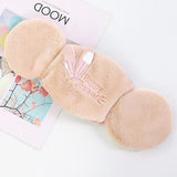 Women 2-in-1 Warm Mask Earmuffs Rabbit Ear Autumn Winter Thicken Plush Riding Outdoor Wear Rabbit ears khaki