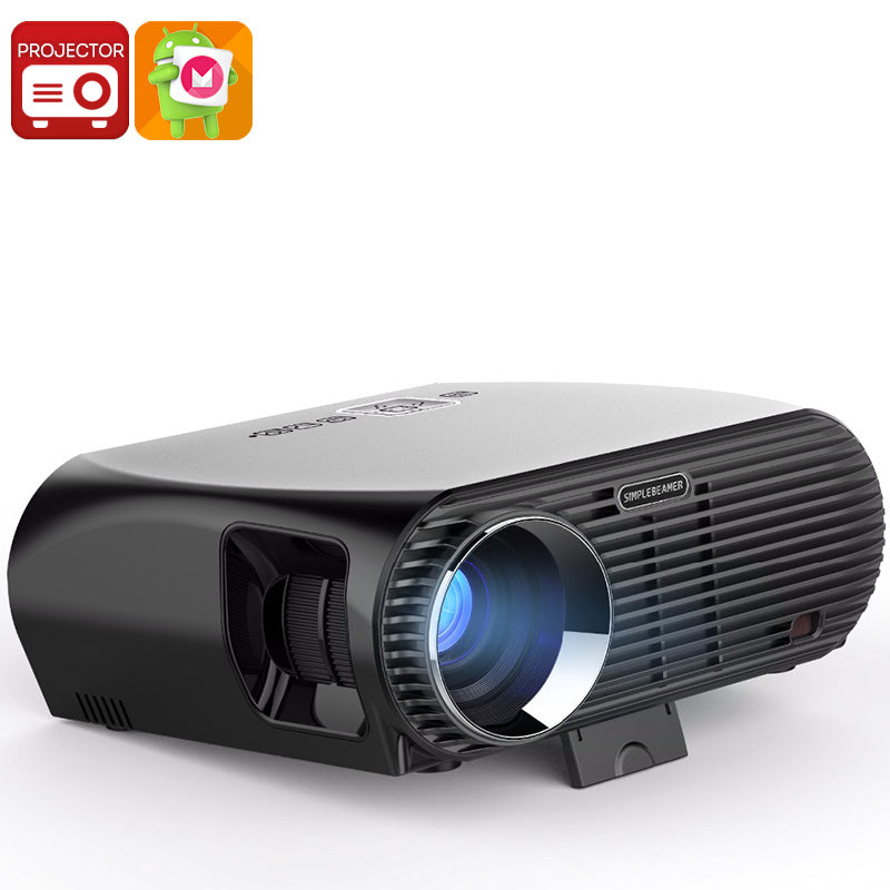 HD Android Projector - Android 6.0, 5.8-Inch LCD, 800p, Quad-Core, 1GB RAM, 360 Lumen, 8GB ROM, WiFi, Google Play, Bluetooth