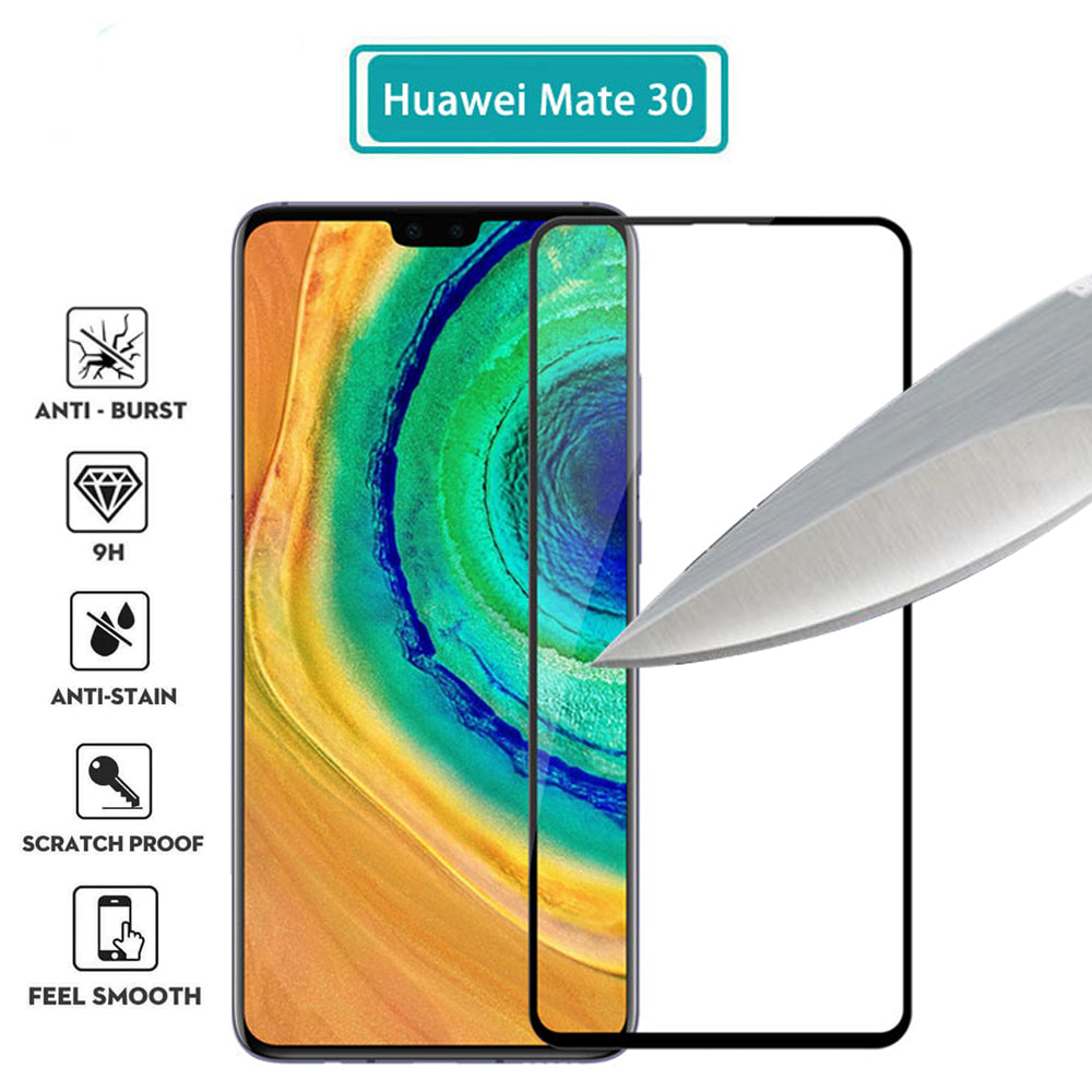 Tempered Glass Screen Protector Film for Huawei Mate 30 HD 9H Ultra-thin Full Coverage black