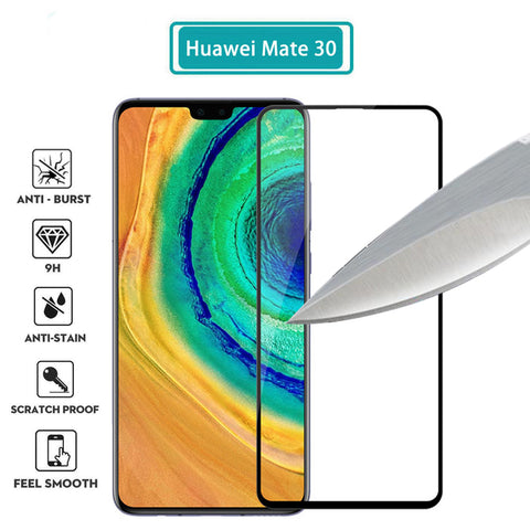 Tempered Glass Screen Protector Film for Huawei Mate 30 HD 9H Ultra-thin Full Coverage black