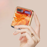 For Samsung Galaxy Z flip Foldable Cellphone Shell Electroplated Painted Folding Phone Case A7