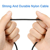 5 Feet Nylon Braided Micro USB Charging And Data Sync Cable with LED Light for Android Device