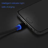 5 Feet Nylon Braided Micro USB Charging And Data Sync Cable with LED Light for Android Device