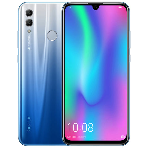 Honor 10 Lite 4G Mobile Phone Android 9.0 6.21" FHD 2340X1080 Dual Font Rear 24MP AI Camera Magic blue_4+64G