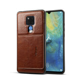 For HUAWEI MATE 20X 2 in 1 Retro PU Leather Wallet Stand Non-slip Shockproof Cell Phone Case black