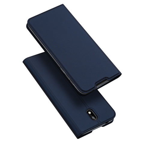 DUX DUCIS For Nokia 1.3 Leather Mobile Phone Cover Magnetic Protective Case Bracket with Cards Slot Royal blue