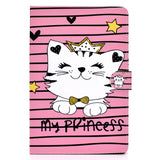 Universal 10Inches Laptop Protective Case with Front Snap Cute Cartoon Color Painted PU Cover  Crown cat