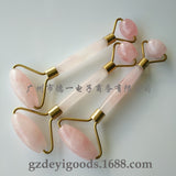 Double-end Jade Pink Roller Massager Facial Slimming Tool for Face Body Massage