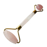 Double-end Jade Pink Roller Massager Facial Slimming Tool for Face Body Massage