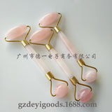 Double-end Jade Pink Roller Massager Facial Slimming Tool for Face Body Massage