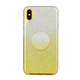 For iphone X/XS/XR/XS MAX/11/11 pro MAX Phone Case Gradient Color Glitter Powder Phone Cover with Airbag Bracket yellow