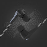 Langsdom R29 In-Ear Metal Headsets Stereo Bass Music Earbuds with Microphone Volume Control Earphone Black