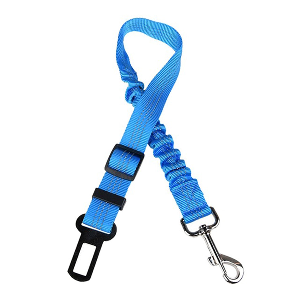 Elastic Reflective Safety Rope Traction Belt for Pet Dogs Supplies Car Seat blue