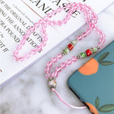 Fashion Hand-woven Mobile Phone Chain Blue White Porcelain Crystal Shiny Pendant  red