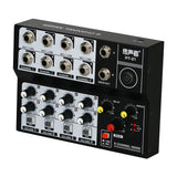 Mini Mixing Audio Sound Mixer 8 Channel Karaoke Microphone Amplifier Console  black