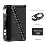 Box Mod Warlock Z Box 233 -  510 Thread, Temperature Control, Variable Wattage, LED Display (Carbon Fiber)