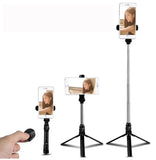 XT09 Tripod Stand Extendable 360?? Rotation Self-timer Bluetooth Selfie Stick Monopod Foldable Live XT10 Mobile Phone Bracket XT09 black