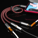 3 in 1 Type-C Audio Cable USB 3.1 Male to 3 3.5mm Female Splitter Cord AUX Microphone Earphone Jack Adapter red