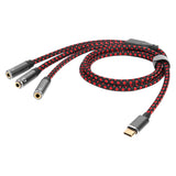 3 in 1 Type-C Audio Cable USB 3.1 Male to 3 3.5mm Female Splitter Cord AUX Microphone Earphone Jack Adapter red