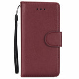 Ultra Slim PU Full Protective Cover Non-slip Shockproof Cell Phone Case with Card Slot for iPhone 5G/5S/5SE Red wine