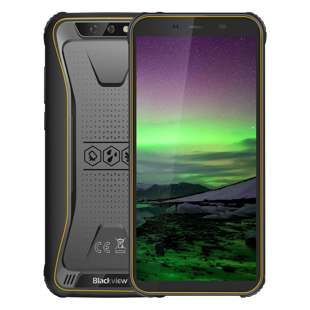 BlackView BV5500 5.5"" IP68 Waterproof Rugged Outdoor 2GB+16GB Android 8.1 4400mAh Dual SIM 18:9 Smartphone - Yellow  EU PLUG