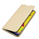 DUX DUCIS For Samsung M31 Leather Mobile Phone Cover Magnetic Protective Case Bracket with Cards Slot Golden