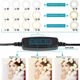 7.9-inch Led Fill Light Dimmable Ring Portable Ring Light with Tripod Silver