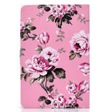 Universal 10Inches Laptop Protective Case with Front Snap Cute Cartoon Color Painted PU Cover  Pink flower