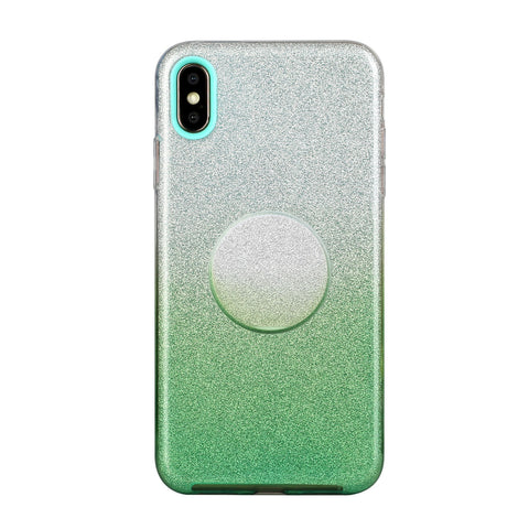 For iphone X/XS/XR/XS MAX/11/11 pro MAX Phone Case Gradient Color Glitter Powder Phone Cover with Airbag Bracket green